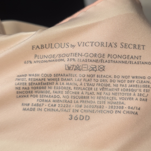 Fabulous by Victoria's Secret 36DD Floral Print Plunge Push-Up Bra - Picture 8 of 8